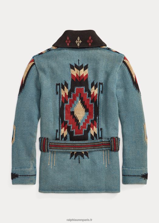 cardigan ranch en coton mélangé 46T60T1780 Hommes Ralph Lauren indigo multi
