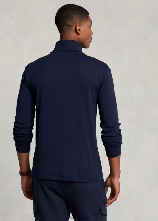 col roulé en coton mélangé côtelé 46T60T8638 Hommes Ralph Lauren aviateur marine