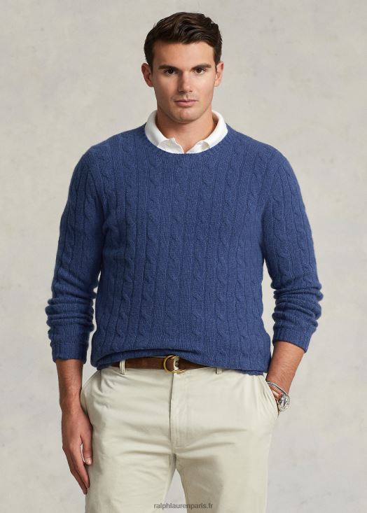 l'iconique pull en cachemire torsadé 46T60T1674 Hommes Ralph Lauren bruyère marine rustique