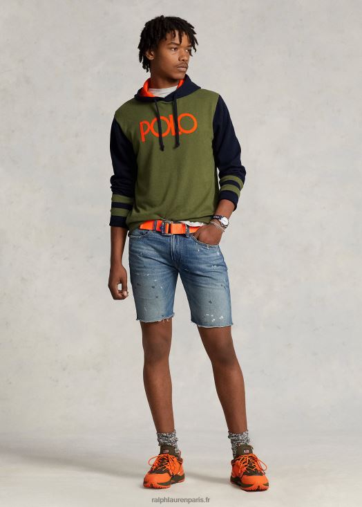 pull à capuche en coton à logo 46T60T8502 Hommes Ralph Lauren combo sauge noire