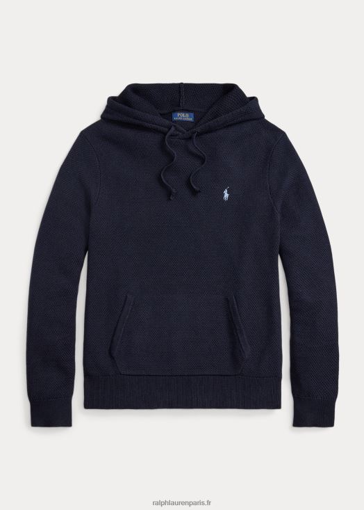 pull à capuche en coton texturé 46T60T922 Hommes Ralph Lauren bruyère marine