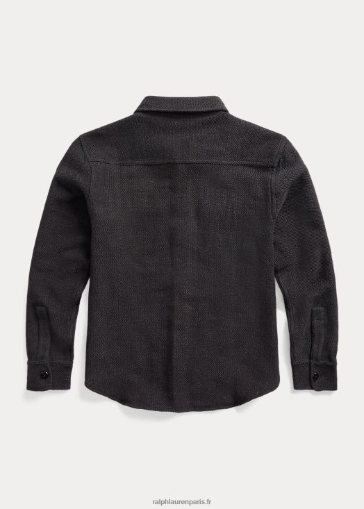pull chemise de travail en coton 46T60T1785 Hommes Ralph Lauren marine/gris chiné