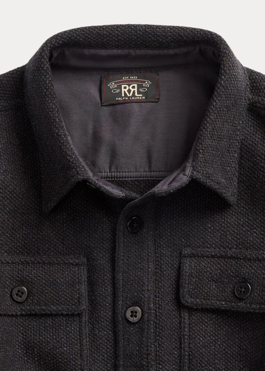 pull chemise de travail en coton 46T60T1785 Hommes Ralph Lauren marine/gris chiné