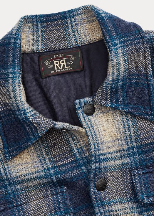 pull chemise de travail en laine et cachemire à carreaux 46T60T1740 Hommes Ralph Lauren multi bleu