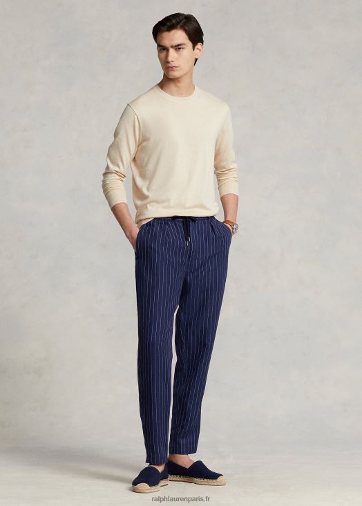pull à col rond en coton 46T60T1067 Hommes Ralph Lauren bruyère des dunes de sable clair