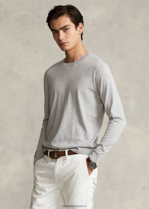 pull à col rond en coton 46T60T1068 Hommes Ralph Lauren andover bruyère