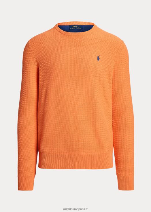 pull à col rond en coton texturé 46T60T644 Hommes Ralph Lauren bruyère pêche classique