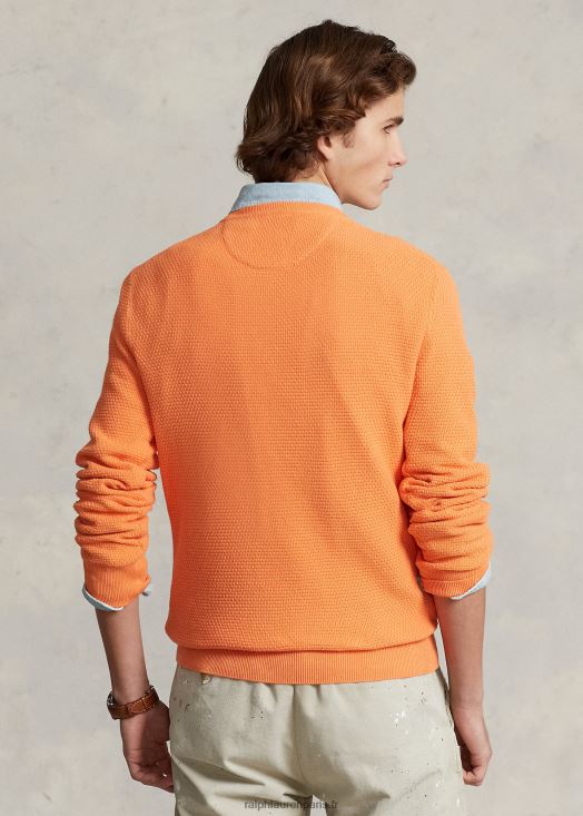 pull à col rond en coton texturé 46T60T644 Hommes Ralph Lauren bruyère pêche classique