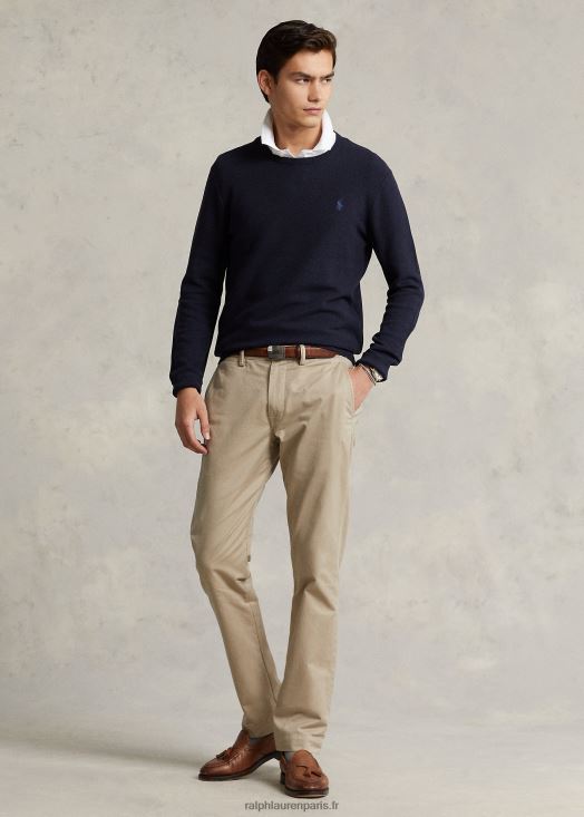 pull à col rond en maille de coton 46T60T670 Hommes Ralph Lauren bruyère marine