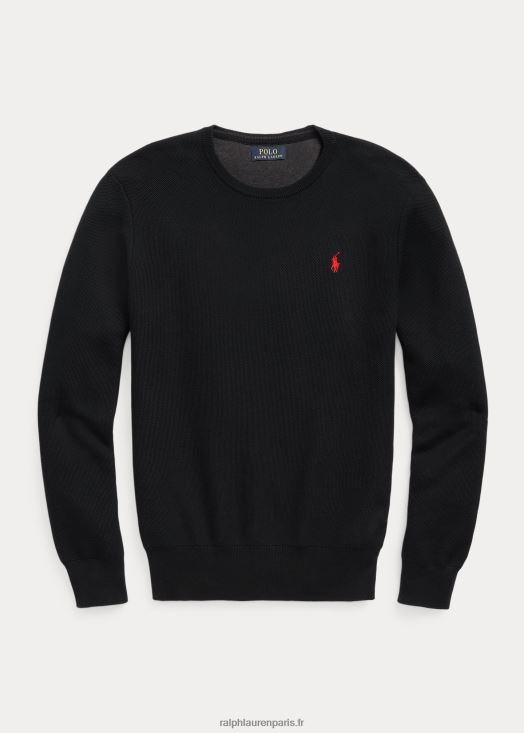 pull à col rond en maille de coton 46T60T671 Hommes Ralph Lauren noir