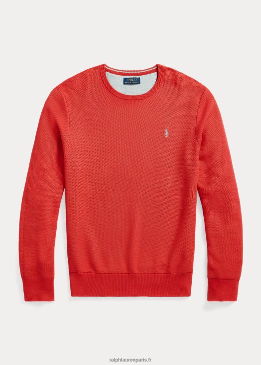 pull à col rond en maille de coton 46T60T674 Hommes Ralph Lauren tribord rouge