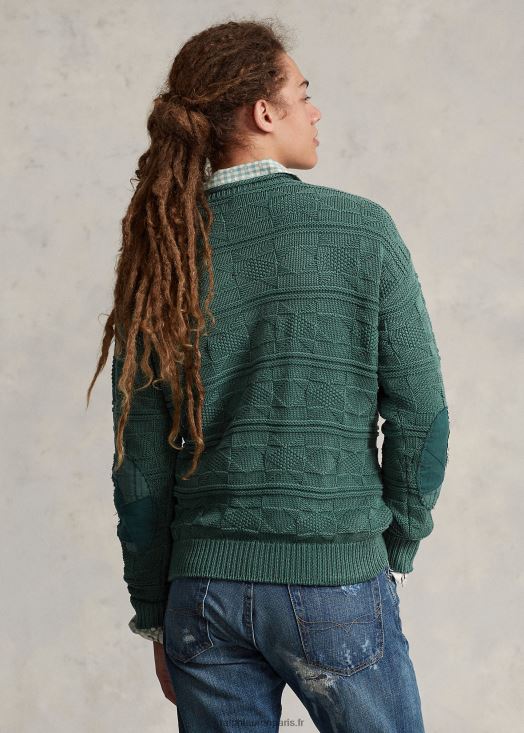 pull à col roulé en coton à drapeau 46T60T129 Hommes Ralph Lauren nouvelle bruyère forestière