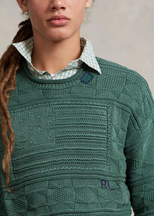 pull à col roulé en coton à drapeau 46T60T129 Hommes Ralph Lauren nouvelle bruyère forestière