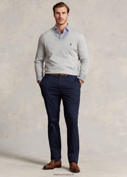 pull col v en coton 46T60T1316 Hommes Ralph Lauren andover bruyère