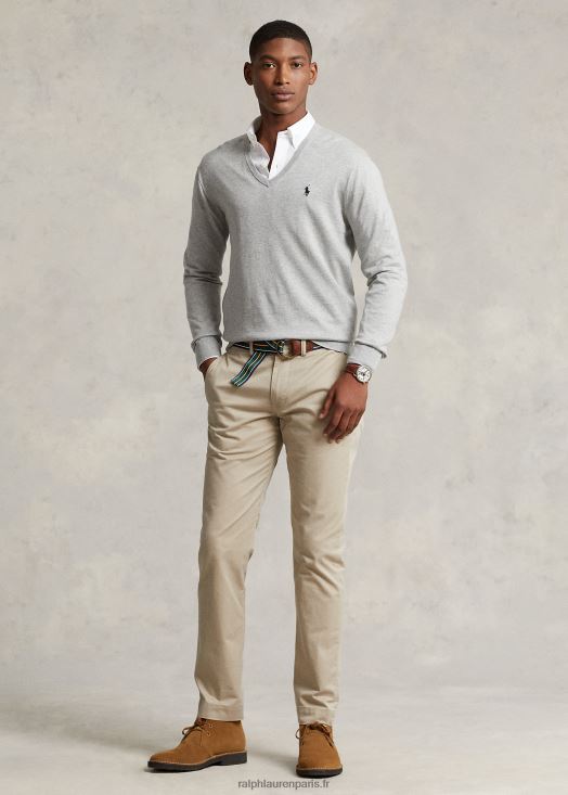 pull col v en coton 46T60T8565 Hommes Ralph Lauren andover bruyère