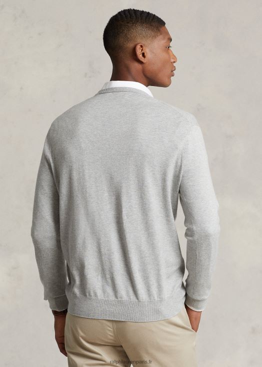 pull col v en coton 46T60T8565 Hommes Ralph Lauren andover bruyère