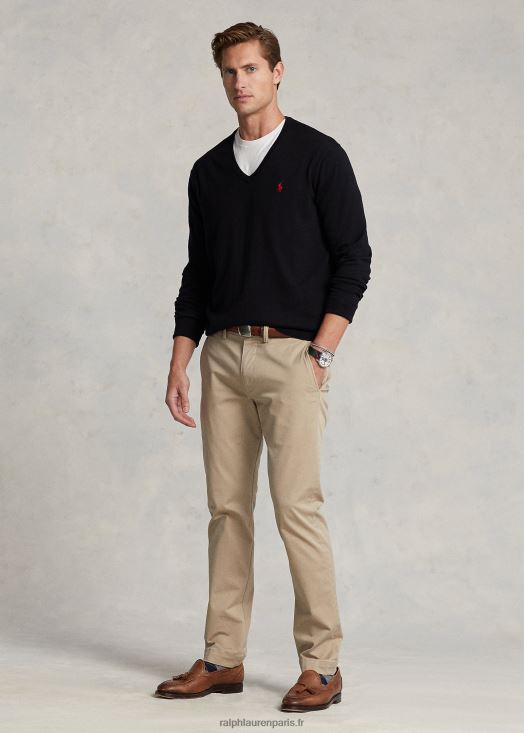pull col v en coton 46T60T8567 Hommes Ralph Lauren noir