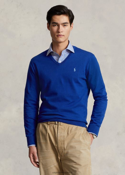 pull col v en coton 46T60T8568 Hommes Ralph Lauren ville royale