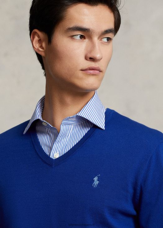 pull col v en coton 46T60T8568 Hommes Ralph Lauren ville royale