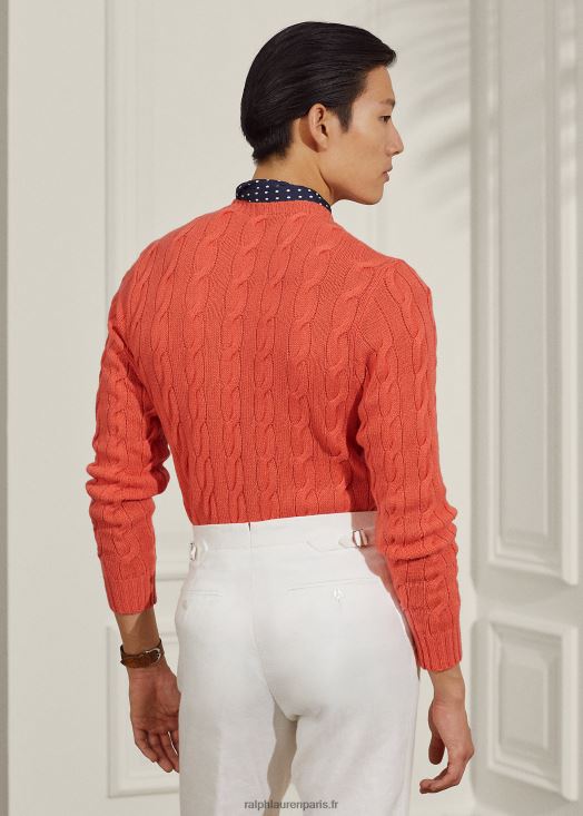 pull en cachemire à torsades 46T60T71 Hommes Ralph Lauren melon