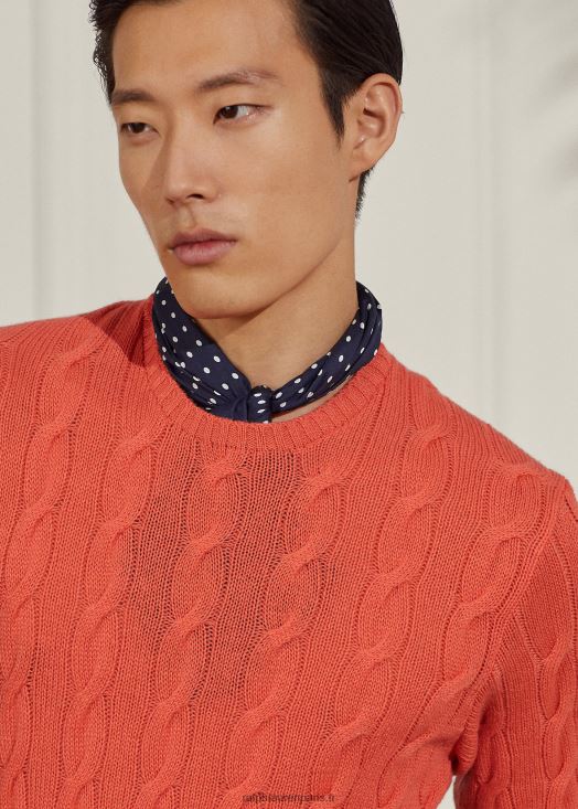pull en cachemire à torsades 46T60T71 Hommes Ralph Lauren melon