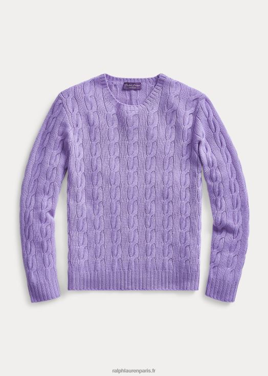 pull en cachemire à torsades 46T60T75 Hommes Ralph Lauren lavande classique