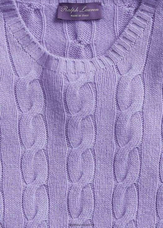 pull en cachemire à torsades 46T60T75 Hommes Ralph Lauren lavande classique