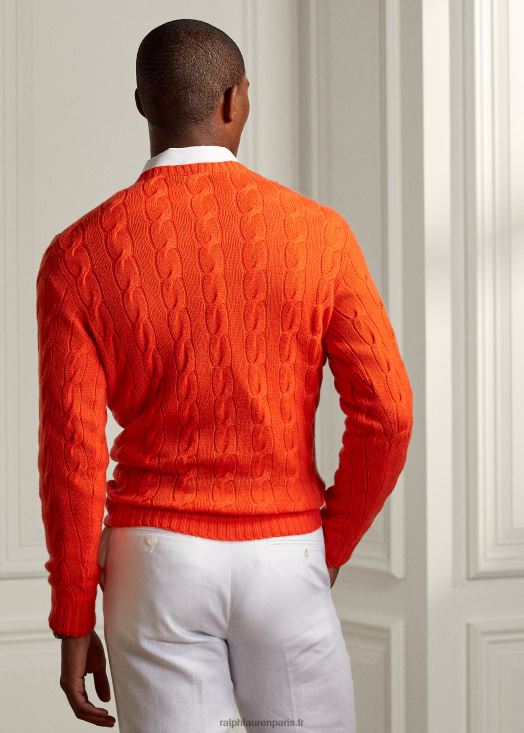 pull en cachemire à torsades 46T60T79 Hommes Ralph Lauren doux-amer