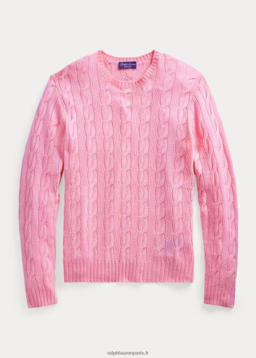 pull en cachemire à torsades 46T60T80 Hommes Ralph Lauren rose pâle classique