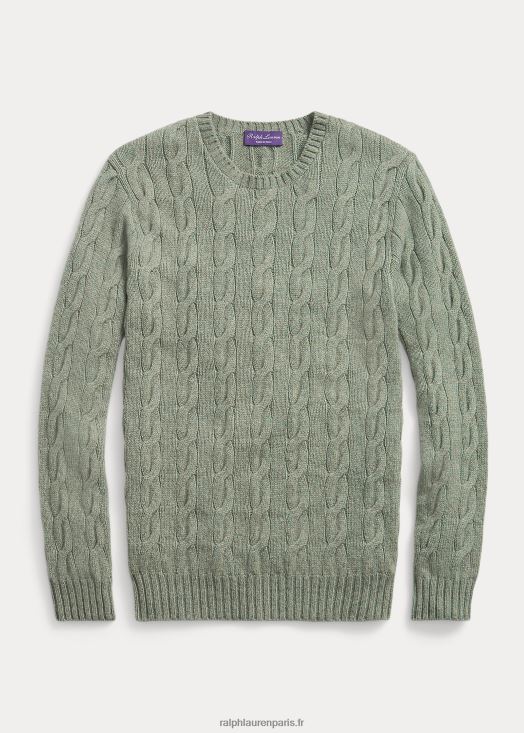 pull en cachemire à torsades 46T60T83 Hommes Ralph Lauren mélange d'embruns marins