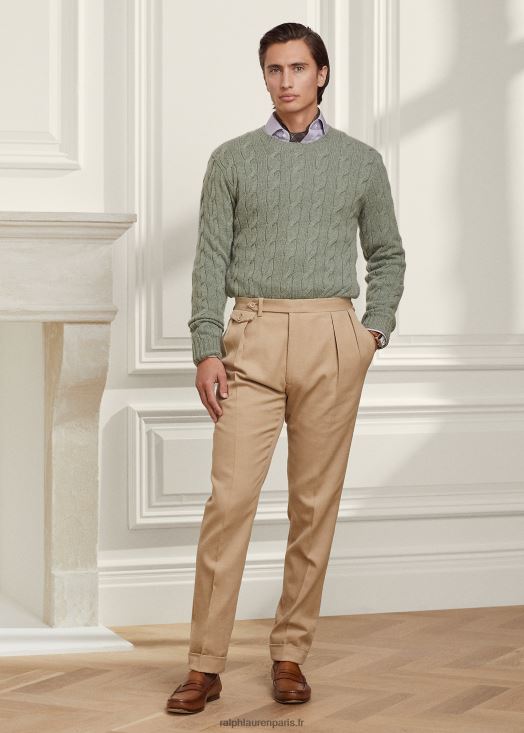 pull en cachemire à torsades 46T60T83 Hommes Ralph Lauren mélange d'embruns marins