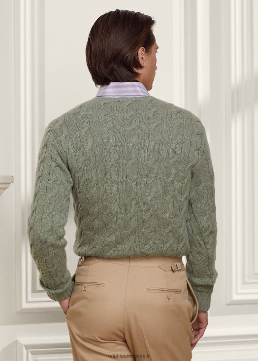 pull en cachemire à torsades 46T60T83 Hommes Ralph Lauren mélange d'embruns marins