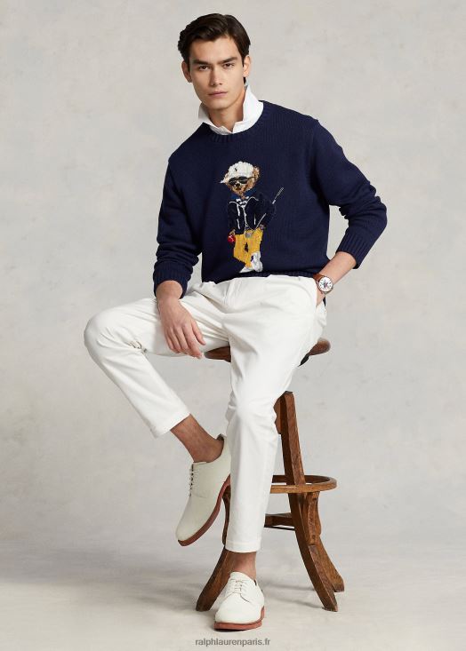 pull en coton mélangé polo bear 46T60T1074 Hommes Ralph Lauren marine raffinée