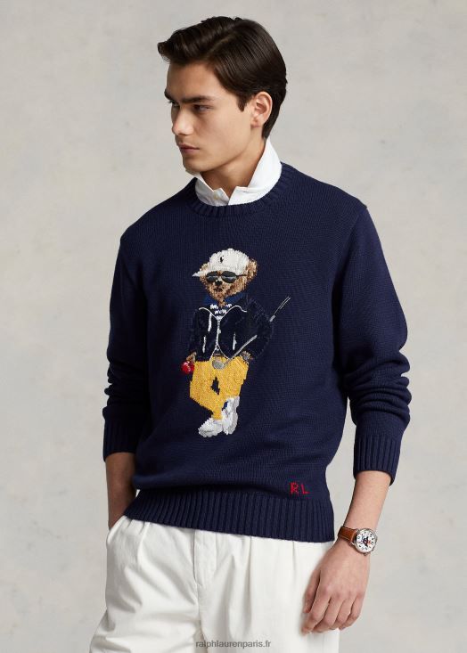 pull en coton mélangé polo bear 46T60T1074 Hommes Ralph Lauren marine raffinée