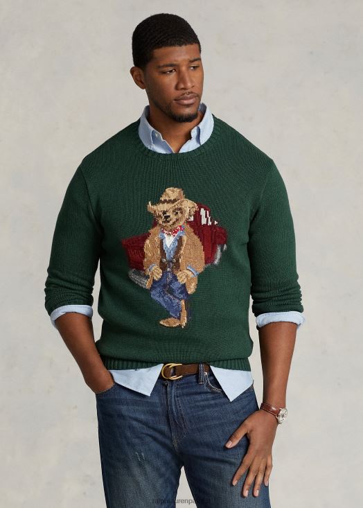 pull en coton polo ours 46T60T1650 Hommes Ralph Lauren nouvelle bruyère forestière