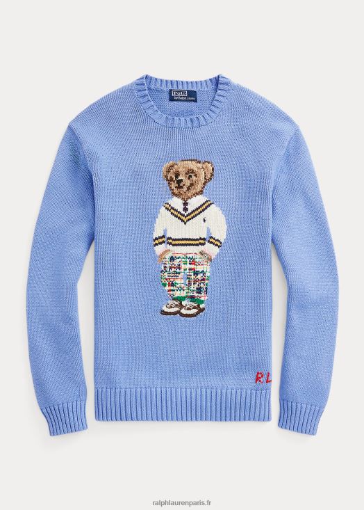 pull en coton polo ours 46T60T835 Hommes Ralph Lauren doux royal