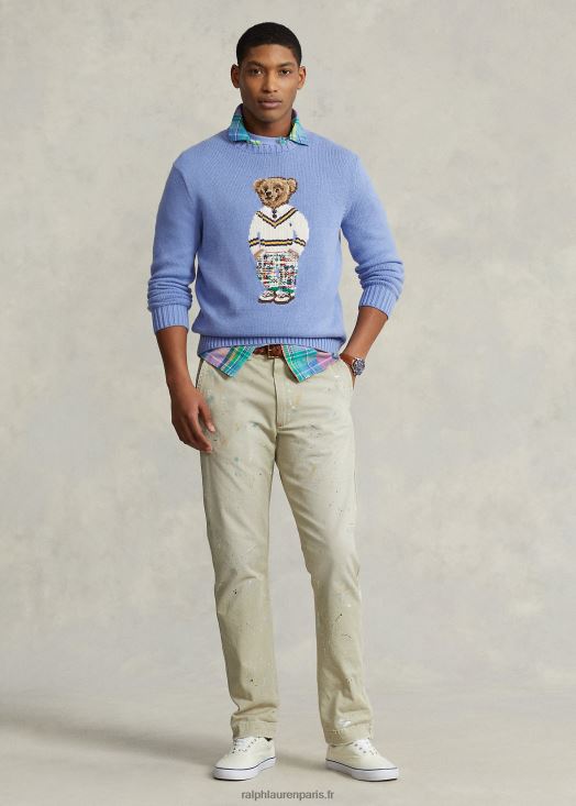 pull en coton polo ours 46T60T835 Hommes Ralph Lauren doux royal