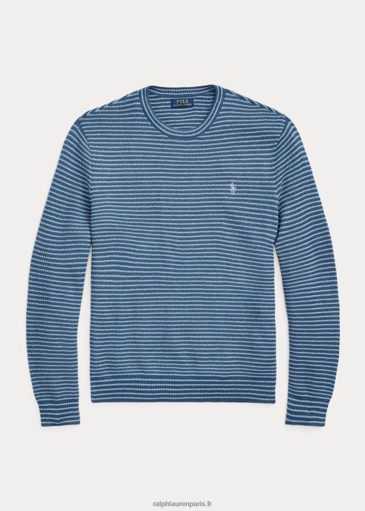 pull en coton à rayures texturées 46T60T794 Hommes Ralph Lauren combo bleu clancy