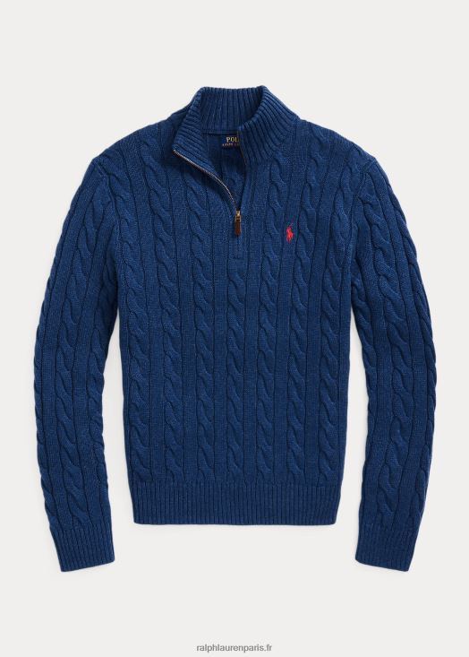 pull en coton à torsades 46T60T1130 Hommes Ralph Lauren bruyère marine rustique