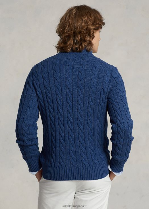 pull en coton à torsades 46T60T1130 Hommes Ralph Lauren bruyère marine rustique