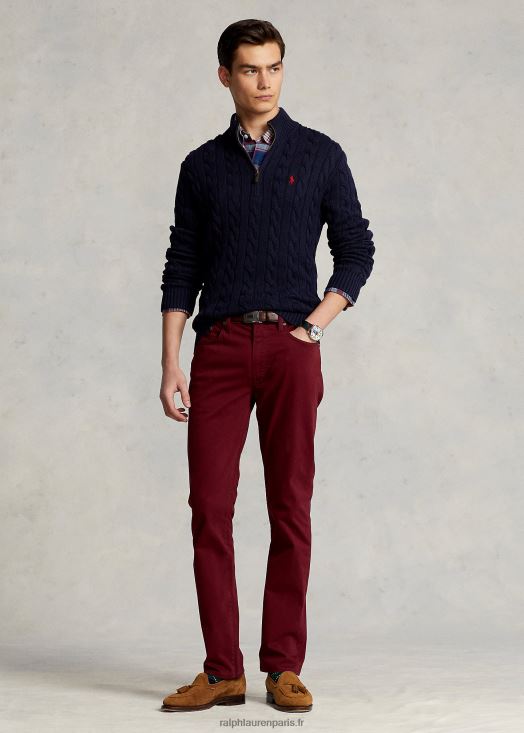 pull en coton à torsades 46T60T1131 Hommes Ralph Lauren chasseur marine