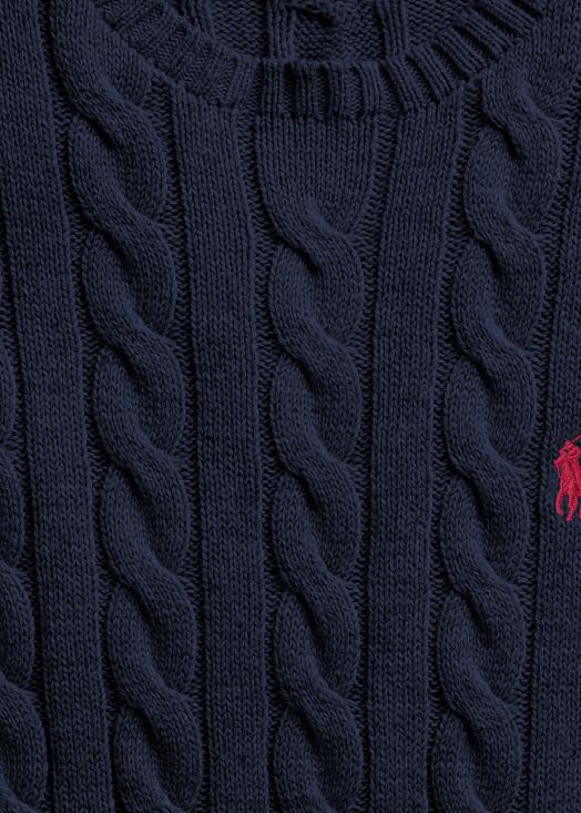 pull en coton à torsades 46T60T8410 Hommes Ralph Lauren chasseur marine