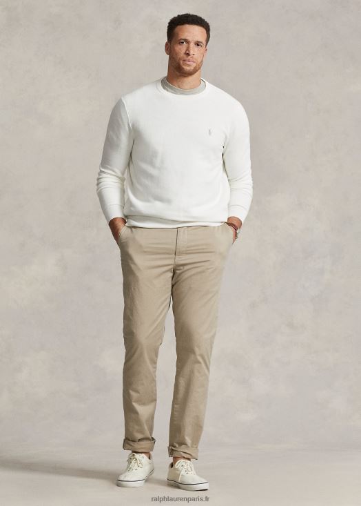 pull en maille de coton 46T60T1894 Hommes Ralph Lauren lavage de pont blanc