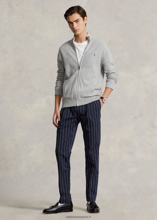 pull entièrement zippé en maille de coton 46T60T841 Hommes Ralph Lauren andover bruyère