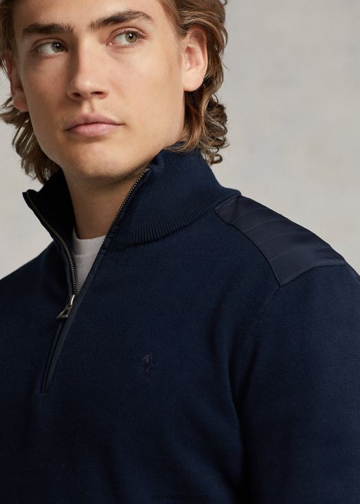 pull hybride quart zip 46T60T1159 Hommes Ralph Lauren piper marine