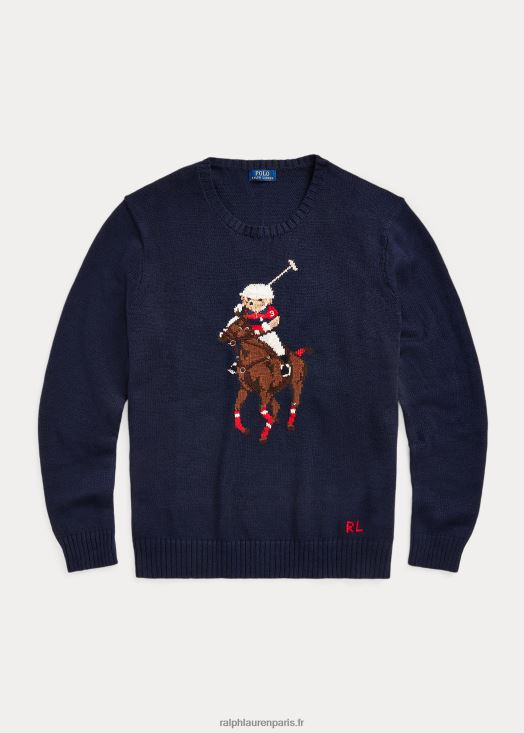 pull polo ours et gros poney 46T60T1683 Hommes Ralph Lauren marine