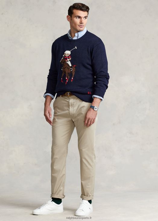 pull polo ours et gros poney 46T60T1683 Hommes Ralph Lauren marine