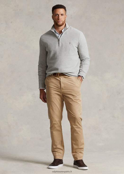 pull quart de zip en maille de coton 46T60T1915 Hommes Ralph Lauren andover bruyère