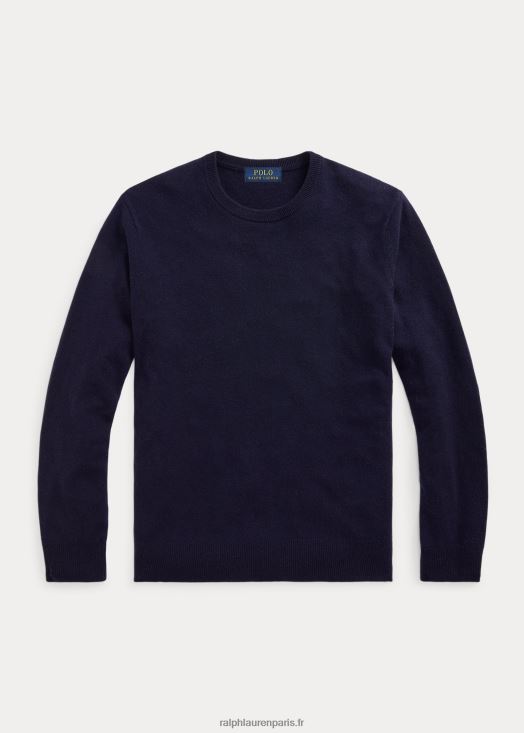 pull ras du cou en cachemire lavable 46T60T598 Hommes Ralph Lauren chasseur marine