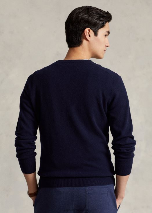 pull ras du cou en cachemire lavable 46T60T598 Hommes Ralph Lauren chasseur marine